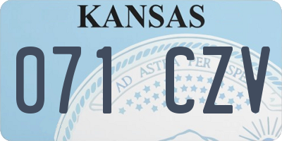 KS license plate 071CZV