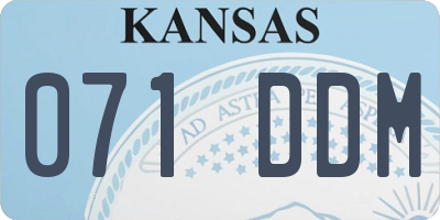 KS license plate 071DDM