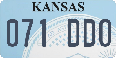 KS license plate 071DDO