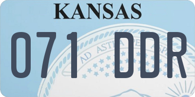 KS license plate 071DDR