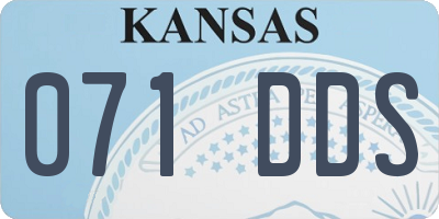 KS license plate 071DDS