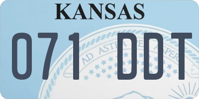KS license plate 071DDT