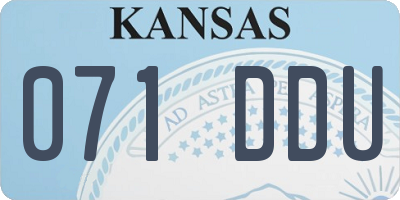 KS license plate 071DDU