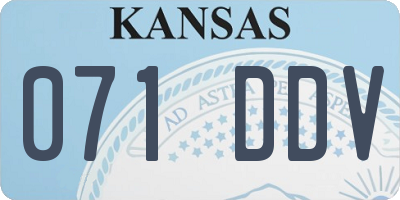 KS license plate 071DDV