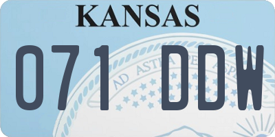 KS license plate 071DDW