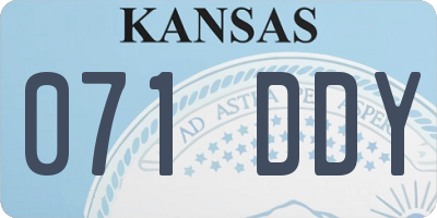 KS license plate 071DDY