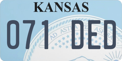 KS license plate 071DED