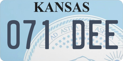 KS license plate 071DEE