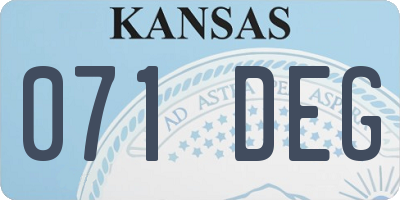 KS license plate 071DEG