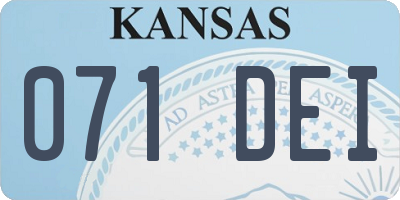 KS license plate 071DEI