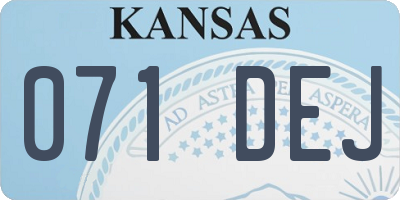KS license plate 071DEJ