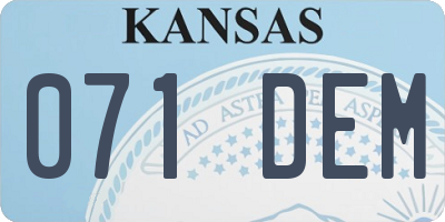 KS license plate 071DEM