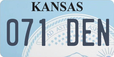 KS license plate 071DEN