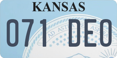 KS license plate 071DEO