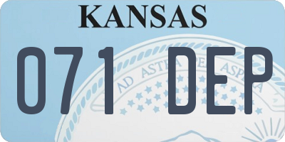 KS license plate 071DEP