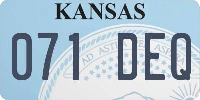 KS license plate 071DEQ