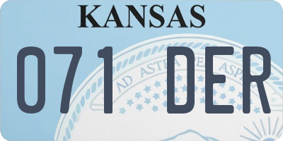 KS license plate 071DER