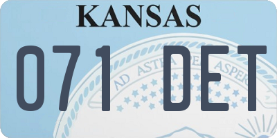 KS license plate 071DET