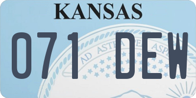KS license plate 071DEW