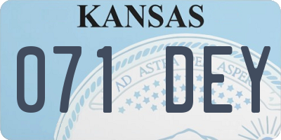 KS license plate 071DEY