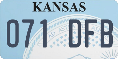 KS license plate 071DFB