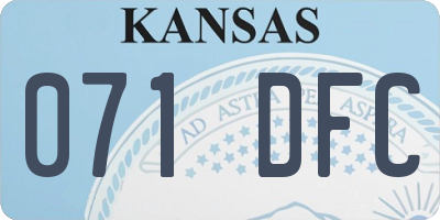 KS license plate 071DFC
