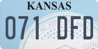 KS license plate 071DFD