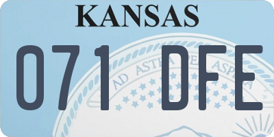 KS license plate 071DFE