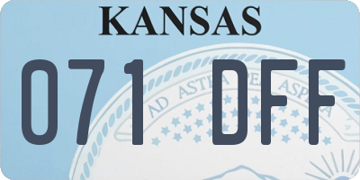 KS license plate 071DFF