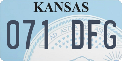 KS license plate 071DFG