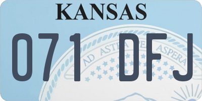 KS license plate 071DFJ