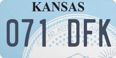 KS license plate 071DFK