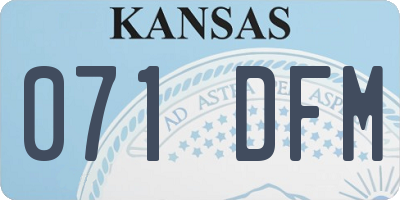 KS license plate 071DFM