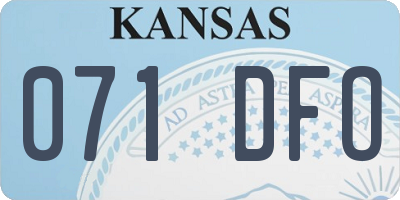 KS license plate 071DFO