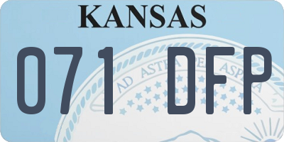 KS license plate 071DFP