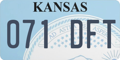 KS license plate 071DFT