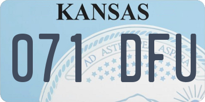 KS license plate 071DFU