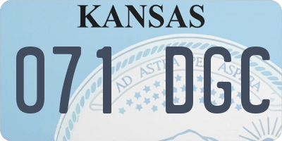 KS license plate 071DGC