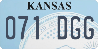 KS license plate 071DGG