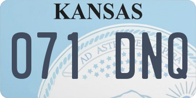 KS license plate 071DNQ