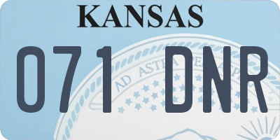 KS license plate 071DNR