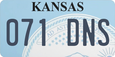 KS license plate 071DNS
