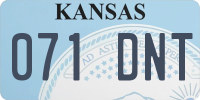 KS license plate 071DNT