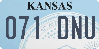 KS license plate 071DNU
