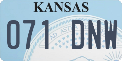 KS license plate 071DNW