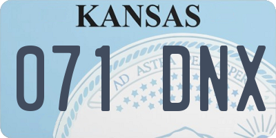 KS license plate 071DNX