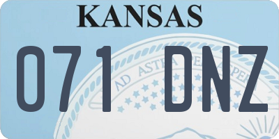 KS license plate 071DNZ