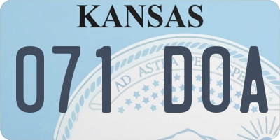 KS license plate 071DOA