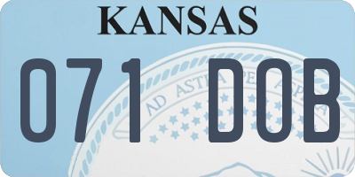 KS license plate 071DOB