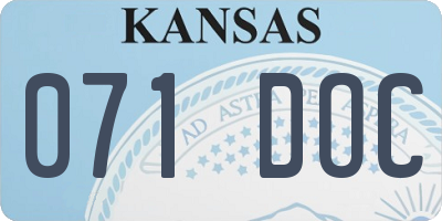 KS license plate 071DOC